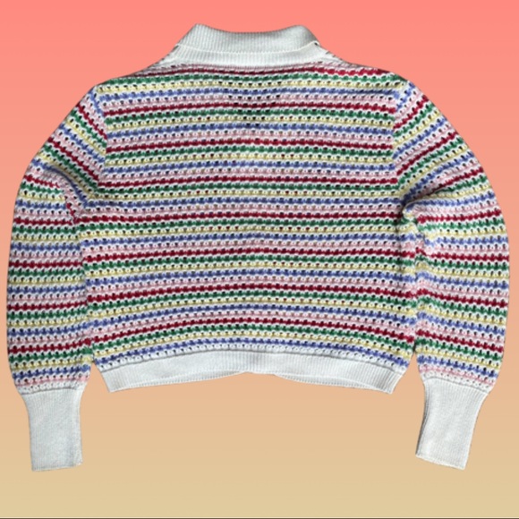 Zara Women’s Striped Knit Cardigan Jacket Multicolor Button Front Collar - Picture 2 of 3